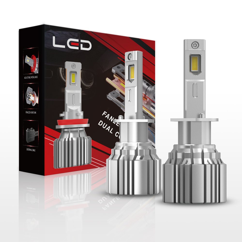 Super Bright Auto Car Led Light H7 9005 H11 No Fan Car Bulbs 6500K With G-XP Chips 6000LM Copper Tube H1 H3 LED Headlight Bulbs